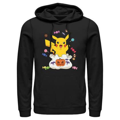 Men's Pokemon Halloween Pikachu Candy Bag Pullover Hoodie