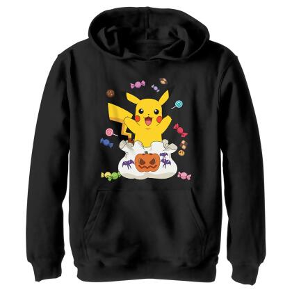 Boy's Pokemon Halloween Pikachu Candy Bag Pullover Hoodie