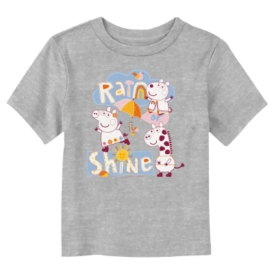 Toddler's Peppa Pig Rain or Shine Embroidered Graphic T-Shirt 