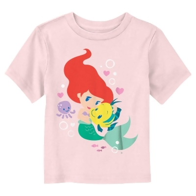 Toddler's The Little Mermaid Ariel Flounder Hug Graphic T-Shirt 