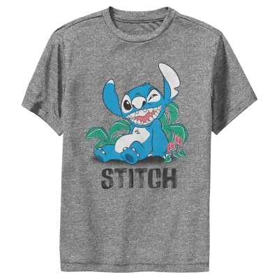 Boy's Lilo & Stitch Distressed Stitch Wink Performance T-Shirt 