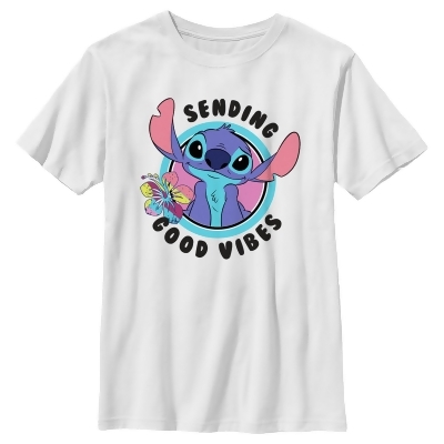 Boy's Lilo & Stitch Sending Good Vibes Graphic T-Shirt 