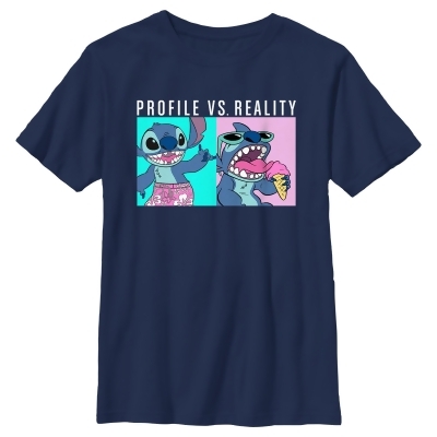 Boy's Lilo & Stitch Profile VS Reality Meme Graphic T-Shirt 
