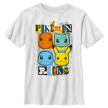Boy's Pokemon Starters Rocks Graphic T-Shirt