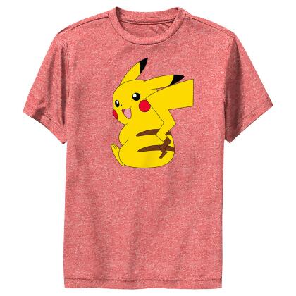 Boy's Pokemon Pikachu Sitting Portrait Performance T-Shirt