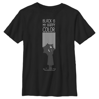 Boy's Wednesday Black Is My Happy Color Silhouette Graphic T-Shirt 