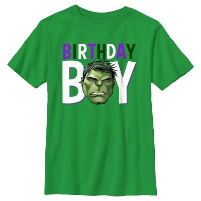 Boy's Marvel Birthday Boy Hulk Face Graphic T-Shirt 