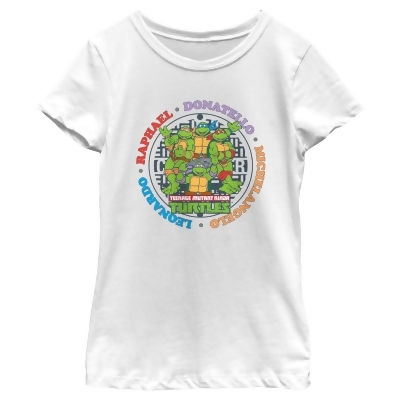 Girl's Teenage Mutant Ninja Turtles Colorful Heroes Circle Graphic T-Shirt 
