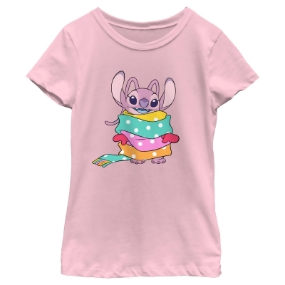 Girl's Lilo & Stitch Angel Wrapped in Scarf Graphic T-Shirt 
