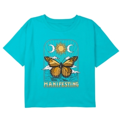 Girl's Lost Gods Manifesting Monarch Butterfly Graphic T-Shirt 