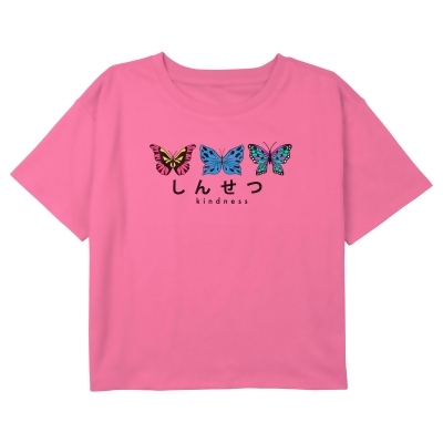 Girl's Lost Gods Kindness Colorful Butterflies Graphic T-Shirt 