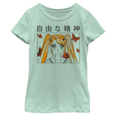 Girl's Lost Gods Butterfly Anime Girl Graphic T-Shirt 