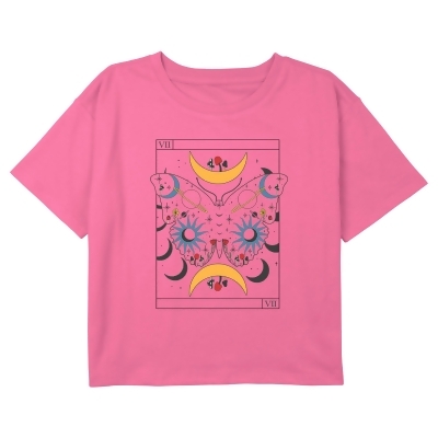 Girl's Lost Gods Celestial Butterfly Tarot Card Graphic T-Shirt 
