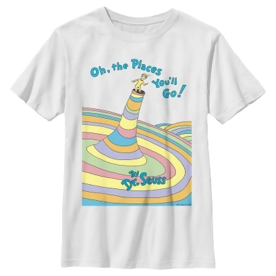 Boy's Dr. Seuss Oh The Places You'll Go Book Cover Graphic T-Shirt 