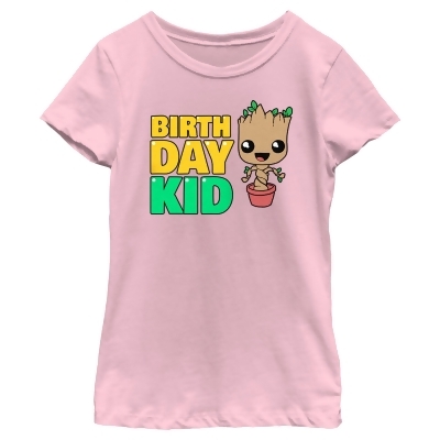 Girl's Guardians of the Galaxy Birthday Kid Pot Plant Groot Graphic T-Shirt 