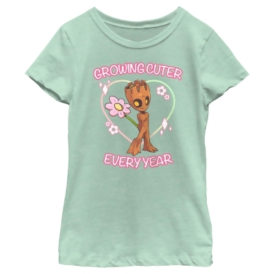 Girl's Guardians of the Galaxy Groot Growing Cuter Graphic T-Shirt 