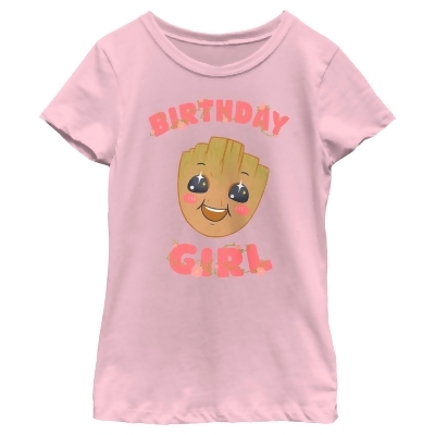 Girl's Guardians of the Galaxy Baby Face Birthday Girl Groot Graphic T-Shirt 
