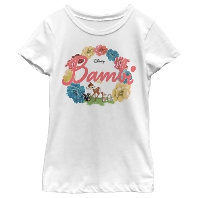 Girl's Bambi Flower in Floral Circle With Butterfly Graphic T-Shirt 
