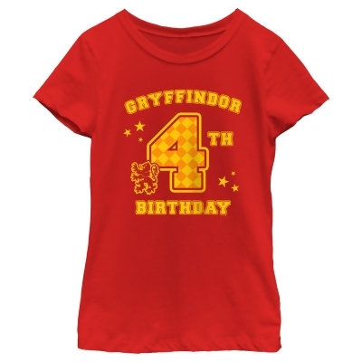 Girl's Harry Potter Gryffindor 4th Birthday Graphic T-Shirt 