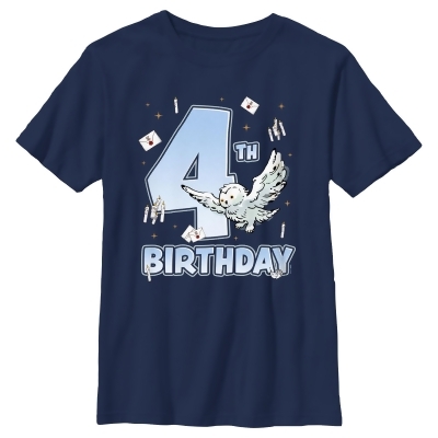 Boy's Harry Potter Hedwig 4th Birthday Graphic T-Shirt 