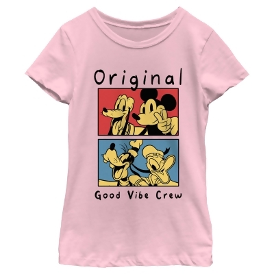Girl's Mickey & Friends Good Vibe Crew Graphic T-Shirt 
