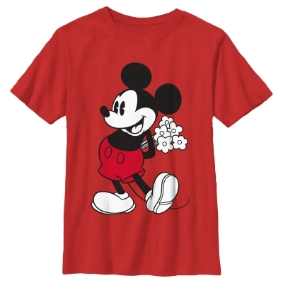 Boy's Mickey & Friends Classic Mouse Flowers Graphic T-Shirt 