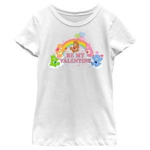 Girl's Care Bears Valentine's Day Be My Valentine Rainbow Graphic T-Shirt