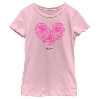 Girl's The Powerpuff Girls Valentine's Day Heart Silhouettes Graphic T-Shirt 