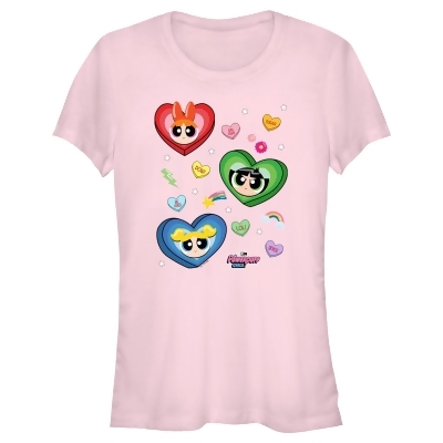 Junior's The Powerpuff Girls Valentine's Day Conversation Hearts Graphic T-Shirt 