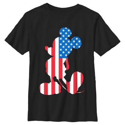 Boy's Mickey & Friends Flag Silhouette Pose Graphic T-Shirt 