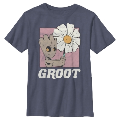 Boy's Guardians of the Galaxy Groot and Flower Portrait Graphic T-Shirt 