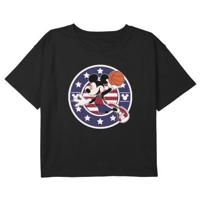 Girl's Mickey & Friends Americana Basketball Dunk Graphic T-Shirt 