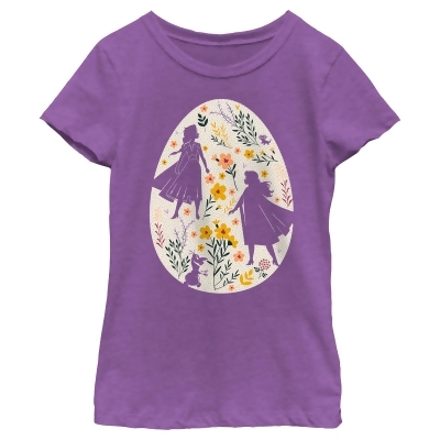 Girl's Frozen Easter Egg Silhouettes Graphic T-Shirt 