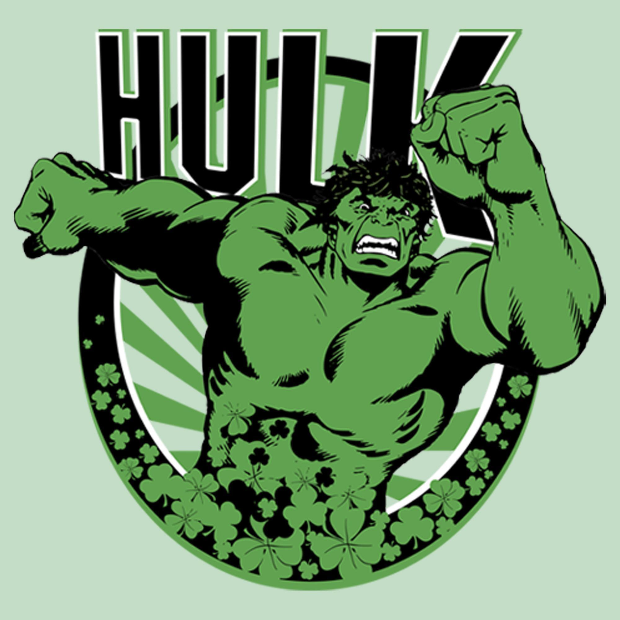 Girl's Marvel St. Patrick's Day Hulk Running Shamrock Graphic T-Shirt alternate image