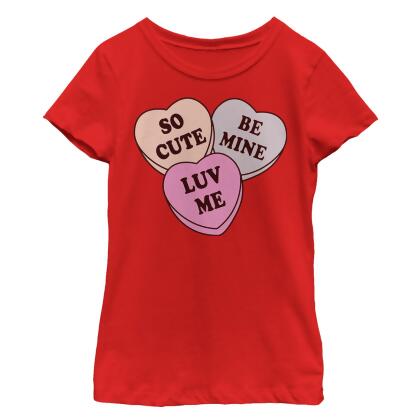 Girl's Lost Gods Valentine's Day Candy Hearts Graphic T-Shirt alternate image