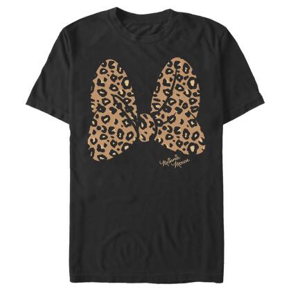 Men's Mickey & Friends Mickey & Minnie Mouse Cheetah Print Bow Signature Graphic T-Shirt alternate image