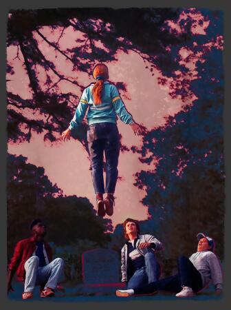 Boy's Stranger Things Running Up That Hill Graphic T-Shirt alternate image