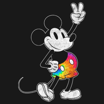 Girl's Mickey & Friends Mickey Tie Dye Pants Portrait Graphic T-Shirt alternate image