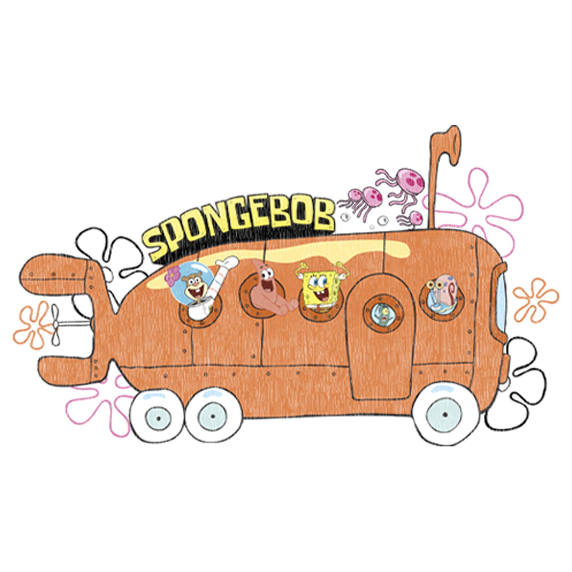 Girl's SpongeBob SquarePants Bikini Bottom Bus Characters Graphic T-Shirt alternate image