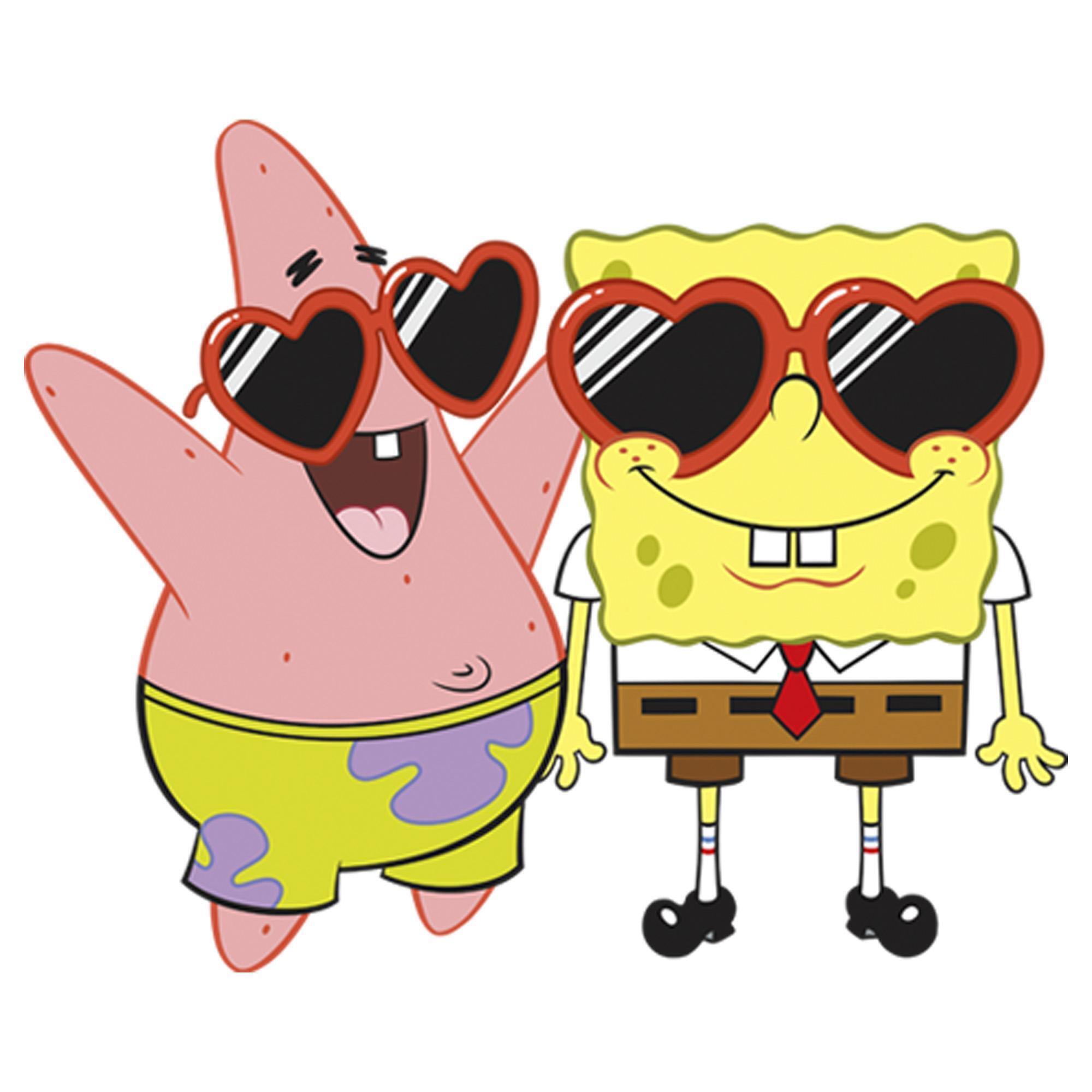 Girl's SpongeBob SquarePants Patrick in Heart-Shaped Sunglasses Graphic T-Shirt alternate image