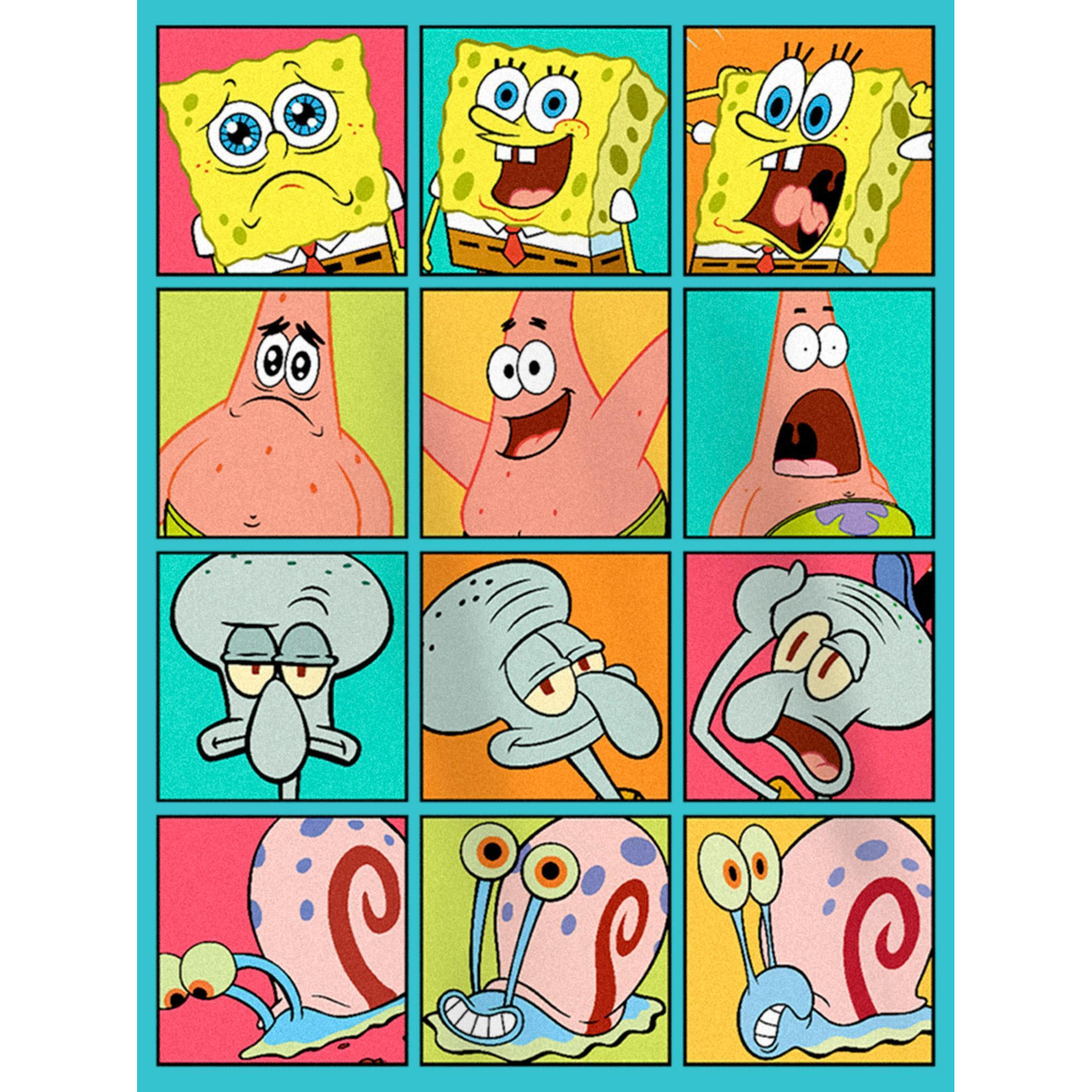 Girl's SpongeBob SquarePants Character Emotions Graphic T-Shirt alternate image