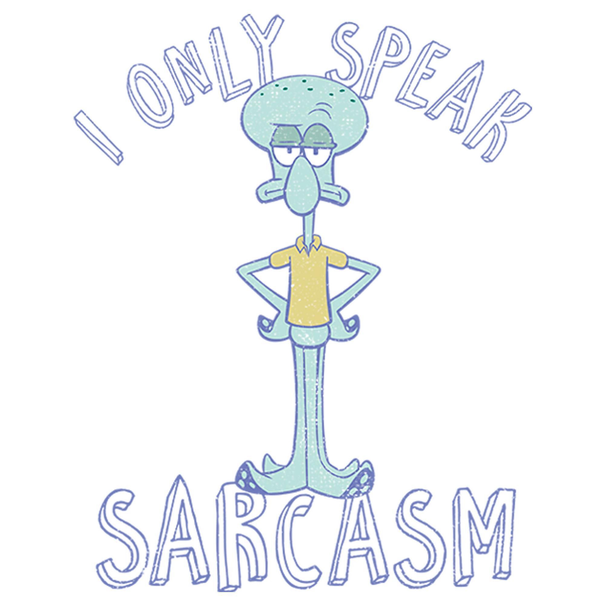 Girl's SpongeBob SquarePants I Only Speak Sarcasm Squidward Graphic T-Shirt alternate image