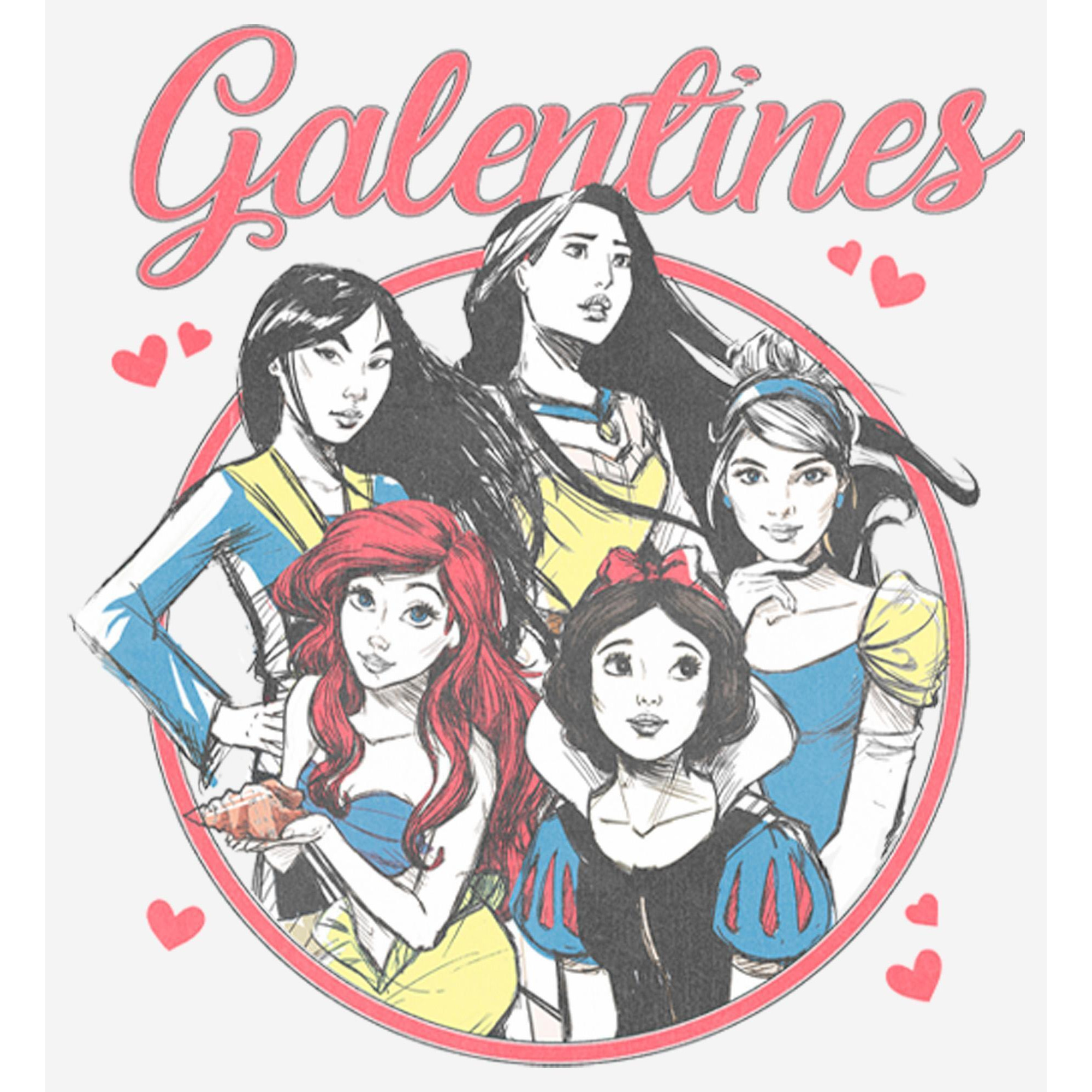 Women's Disney Princesses Realistic Galentine's Day Graphic T-Shirt alternate image