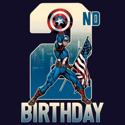 Toddler's Marvel 2nd Birthday Capitan America Graphic T-Shirt alternate image