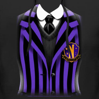 Men's Wednesday Nevermore Academy Uniform Purple Pullover Hoodie alternate image