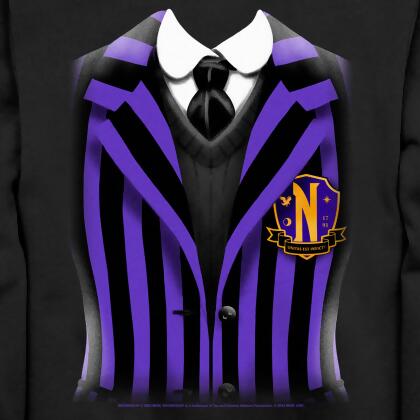 Men's Wednesday Nevermore Academy Uniform Purple Pullover Sweatshirt alternate image
