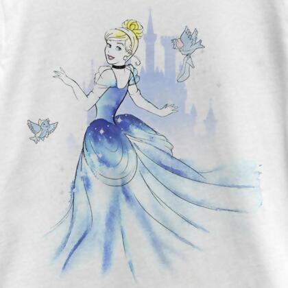 Girl's Cinderella Watercolor Dress Graphic T-Shirt alternate image