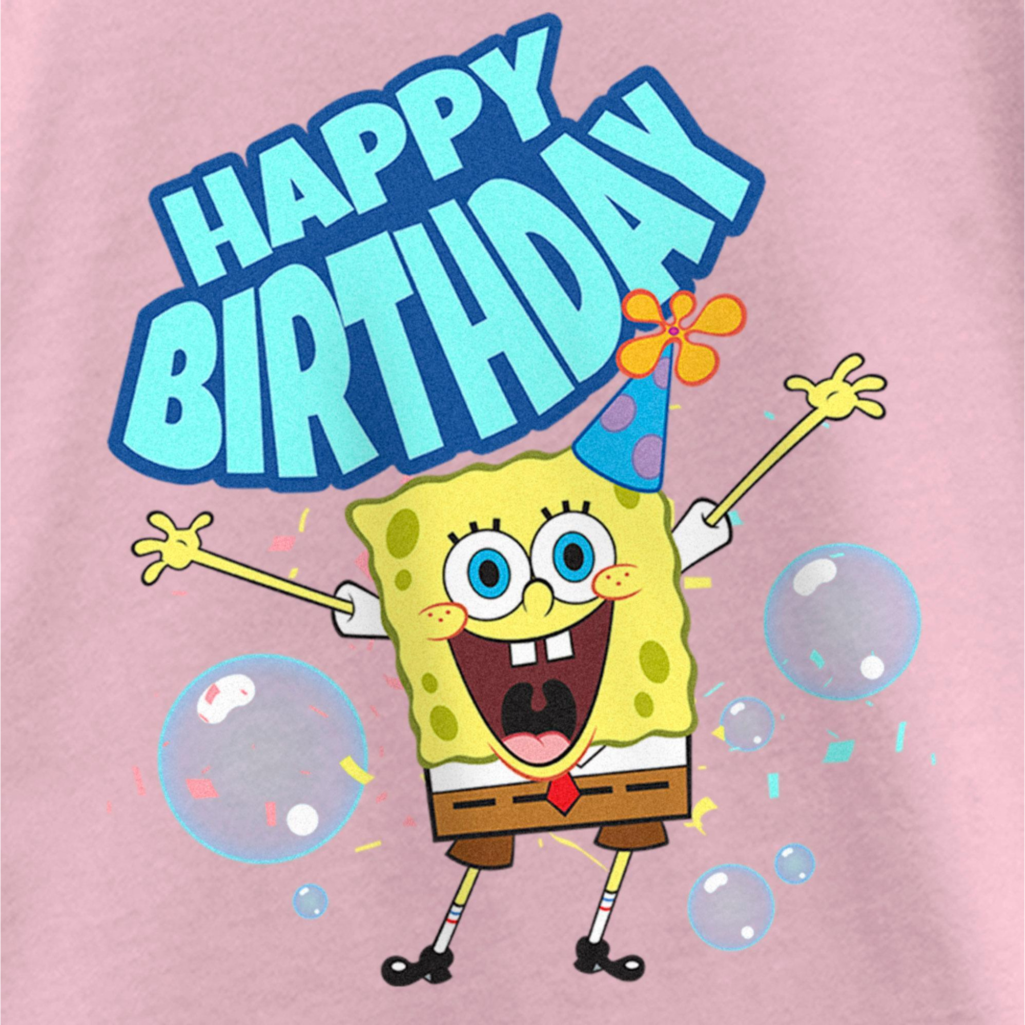 Girl's SpongeBob SquarePants Happy Birthday Bubbles Graphic T-Shirt alternate image