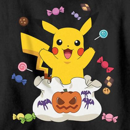 Boy's Pokemon Halloween Pikachu Candy Bag Pullover Hoodie alternate image