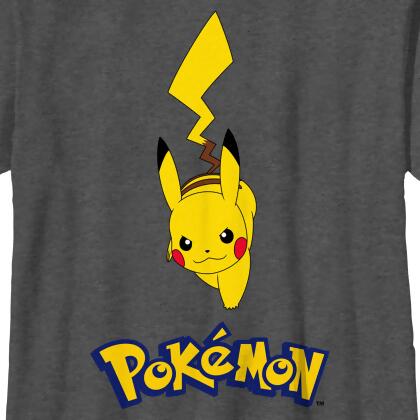 Boy's Pokemon Logo Running Pikachu Graphic T-Shirt alternate image